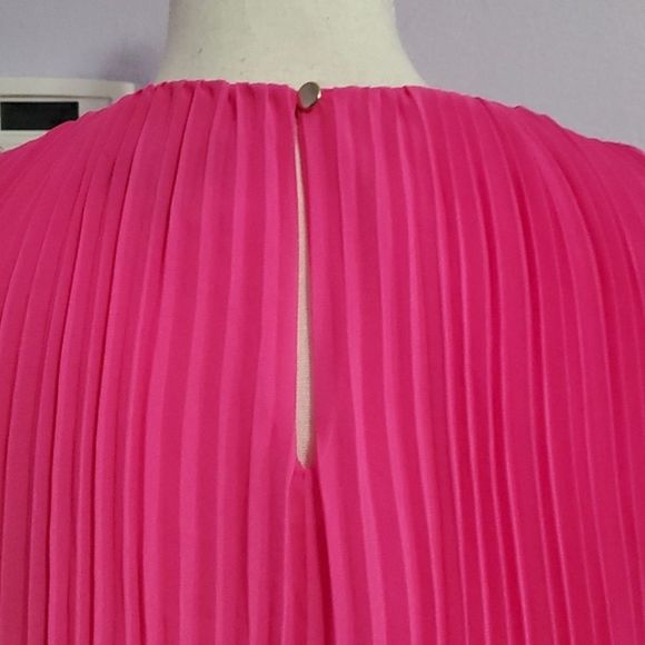 J. Crew Barbie Pink Accordion Pleated Elegant Event Sleveless Babydoll Top - Picture 5 of 8